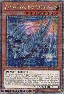 YUGIOH Quarter Century Secret Rare RA02-EN017 Blue-Eyes Jet Dragon 1st Edition N - Image 1