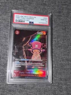 Tony Tony Chopper EB02-003 Extra Booster Anime 25th English PSA 10 Alt Art Card - Image 1