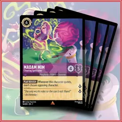Disney Lorcana: Madam Mim Cheating Spellcaster 56/204 Rare Archazia's Island x4 - Image 1