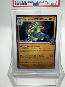 PSA 8 Team Rockets Tyranitar Destined Rivals Pokemon Center Promo Stamped - Image 2