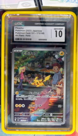 Pokemon Pikachu 173/165 Sv2a: Card 151 Art Rare Holo CGC 10 2023 Japanese - Image 1