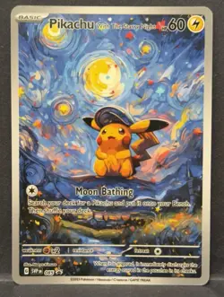 Pikachu Starry Night Custom Fan Art Card. - Image 1