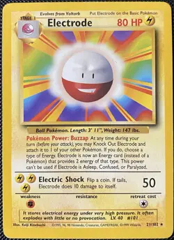 Electrode 021/102 Base Set Regular (See Photos) Pokemon Card - Image 1