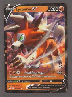 Lycanroc V 091/203 Evolving Skies Ultra Rare Holo Foil Pokemon Card NM - Image 1
