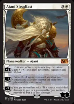 MTG - Ajani Steadfast - Magic 2015 Core Set - Heavy Play - Foil - Image 1