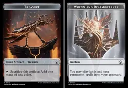1 x Treasure (021) // Wrenn and Realmbreaker (023) Double-Sided Token - Foil - M - Image 1