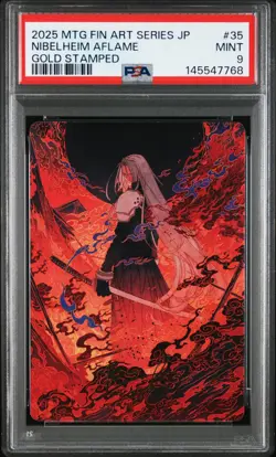 2025 MTG JAPANESE FINAL FANTASY ART SERIES GOLD STAMPED NIBELHEIM AFLAME PSA 9 - Image 1