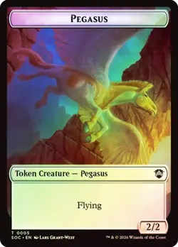 Foil Pegasus/Contract Token, Strixhaven Tokens, MTG Token, Magic the Gathering - Image 1