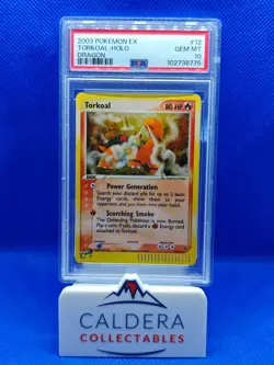 Pokemon TCG Torkoal 12/97 EX Dragon Holo Rare PSA 10 Gem Mint - Image 1