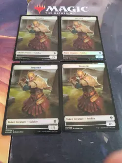 Mtg. 4x Soldier Double-Sided Tokens. Foil. Dominaria United. Nm - Image 1