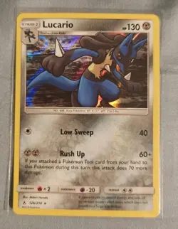 Pokemon TCG Lucario 126/214 Sm-Unbroken Bonds Holo NM Card - Image 1