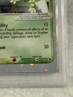 2003 POKEMON EX RUBY & SAPPHIRE #102 SCYTHER EX-HOLO PSA 8 - Image 3