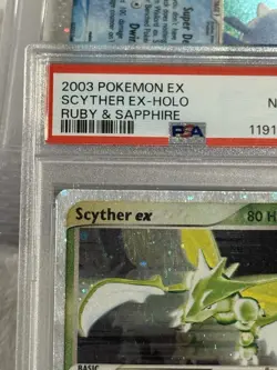 2003 POKEMON EX RUBY & SAPPHIRE #102 SCYTHER EX-HOLO PSA 8 - Image 4