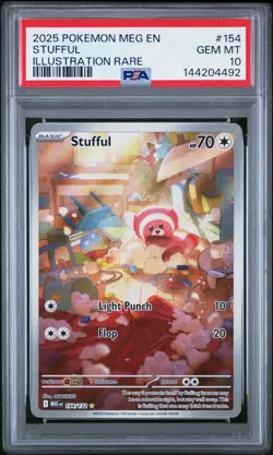 2025 POKEMON MEG EN-MEGA EVOLUTION ILLUSTRATION RARE #154 STUFFUL PSA 10 - Image 1