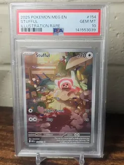 Pokemon TCG Stufful Mega Evolutions 154/132 Illustration Rare PSA 10 - Image 1