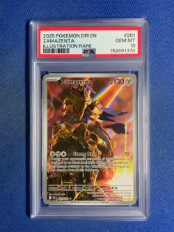 2025 POKEMON DRI EN-DESTINED RIVALS ILLUSTRATION RARE #201 ZAMAZENTA PSA 10 - Image 1