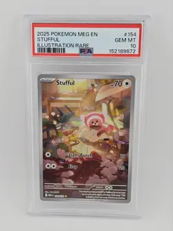 Pokemon Stufful 2025 Mega Evolution 154/132 Illustration Rare PSA 10 Gem MT - Image 1