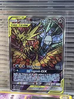 Pokemon TCG Moltres & Zapdos & Articuno GX SM210 Hidden Fates Promo Holo Rare - Image 1
