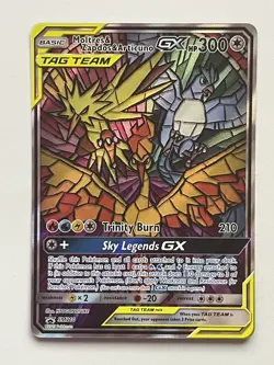 Pokemon TCG Moltres & Zapdos & Articuno GX SM210 Hidden Fates Promo Holo Rare - Image 2