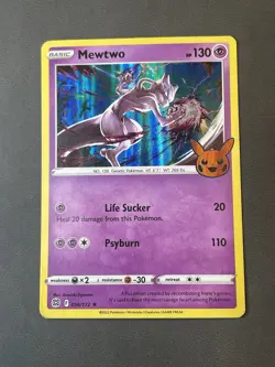 Pokemon Mewtwo 056/172 Halloween Trick or Trade 2022 Holo Rare NM - Image 1