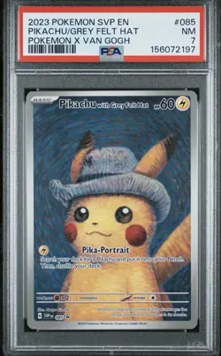 Pokemon Pikachu with Grey Felt Hat SVP Promo #085 Full Art PSA 7 English 2023 - Image 1