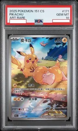 2025 Pokemon Chinese Exclusive Pikachu Patrick AR FA 171/151 PSA 10 GEM MINT - Image 1