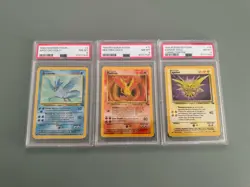 1999 Pokemon - 3 Legendary Birds Base & Fossil - Zapdos, Moltres & Articuno -CGC - Image 1