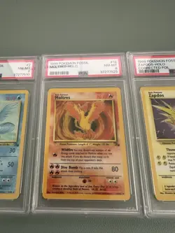 1999 Pokemon - 3 Legendary Birds Base & Fossil - Zapdos, Moltres & Articuno -CGC - Image 3