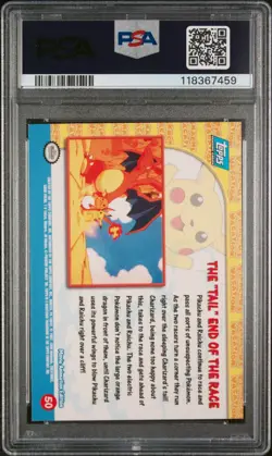 1999 Topps Pokemon 1st Edition Blue Label "Tail" End/Race Rainbow-Foil #50 PSA 5 - Image 2
