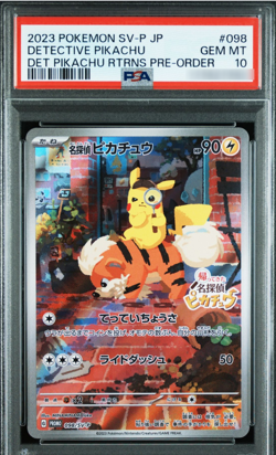 2023 Pokemon SV-P Japanese Detective Pikachu #098/SV-P PSA 10 - Image 1