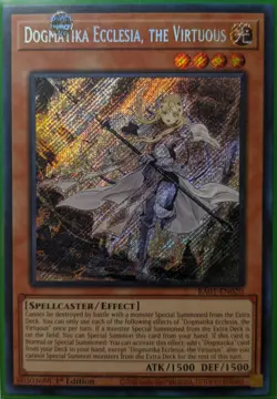 YuGiOh Dogmatika Ecclesia, the Virtuous Secret Rare 1st Edition RA01-EN020 - Image 1