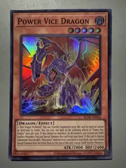 YUGIOH POWER VICE DRAGON ASIA ENGLISH EDITION BLZD-AE002 SUPER RARE - Image 1