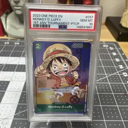 Monkey D. Luffy One Piece Anime 1st Anniversary PSA 10 #037 STAMPED ! - Image 1