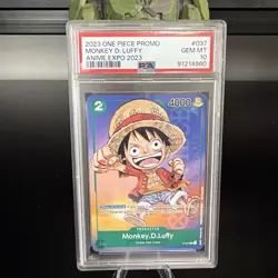 ONE PIECE LUFFY P-037 ANIME EXPO 2023 ENGLISH PSA 10 (Rare 💎 pop under 400) - Image 1