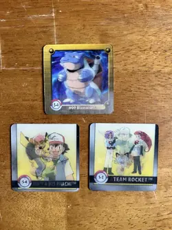 1999 Pokemon Action Flipz Chase Series One 1 S-4 & Premier Edition S-2 & S-4 Ash - Image 1