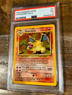 Pokemon Game 1999 Base Set CHARIZARD Holo #4 PSA 5 Excellent RARE 2 - Image 1