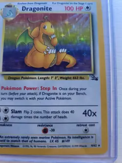 Pokemon TCG Dragonite 4/62 Fossil Holo Rare LP Unlimited Edition - Image 3