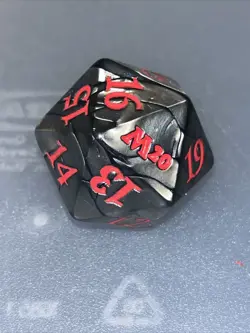 M20 Silver Oversized Spindown Die MTG Life Counter Dice - Image 1