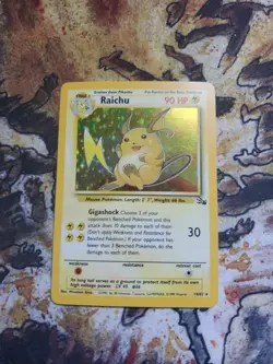 Raichu 14/62 Holo Fossil Pokemon Card TCG WOTC LP - Image 1