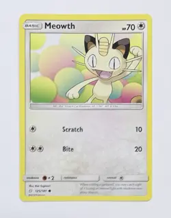 Meowth 125/181 English Pokemon Sun & Moon Team Up Set Regular - TCG NM/M - Image 1