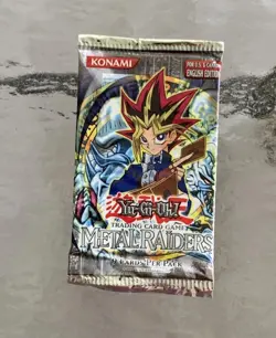 2002 Vintage YuGiOh Original Metal Raiders Booster Pack Original Print - Image 1