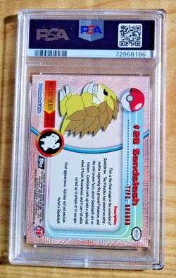 1999 Topps Pokemon TV SANDSLASH #28 Holo Foil PSA 9 Mint - Image 2