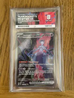 Pokemon Mewtwo EX Destined Rivals Team Rocket Graded Ace 8 Sir 231/182 - Image 1