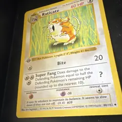 WotC Pokemon TCG Raticate 040/102 Base Set Shadowless 1st Ed Vintage HP 60 1999 - Image 3