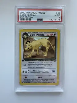 2000 Pokemon Team Rocket Dark Persian 1st Edition 42/82 PSA 9 Mint - Image 1