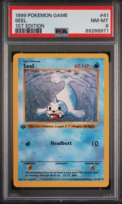 Pokemon Card Seel 41/102 1st Edition PSA 8 Shadowless Base Set - Image 1