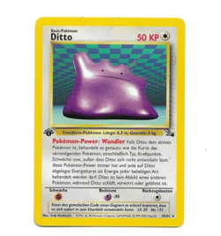 Pokemon Karte DITTO 18/62, 50KP, Fossil, 1. Auflage. Deutsch - Image 1