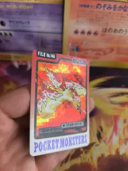 Pokemon Karte Card japanese carddass Pocket monsters 1997 Moltres Lavados VG - Image 3