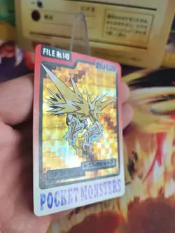 Pokemon Karte Card Holo Prism Zapdos Pocket Monsters Carddass japanese Exc- - Image 5