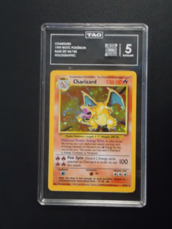 1999 POKEMON Charizard 4/102 Base Set WOTC Holo TAG EXCELLENT 5 - Image 1